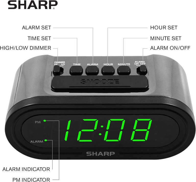This poster showcases the Automatic Smart Clock image while indicating the meaning of it's control buttons nicely for a quick understanding about how to use this product.